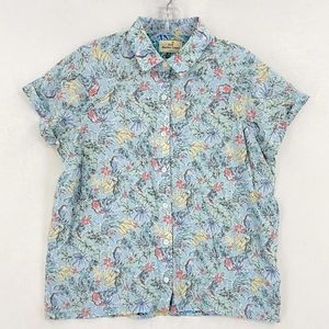 Marine Layer Tropical Floral Banana Leaf Cotton Rayon Button Down